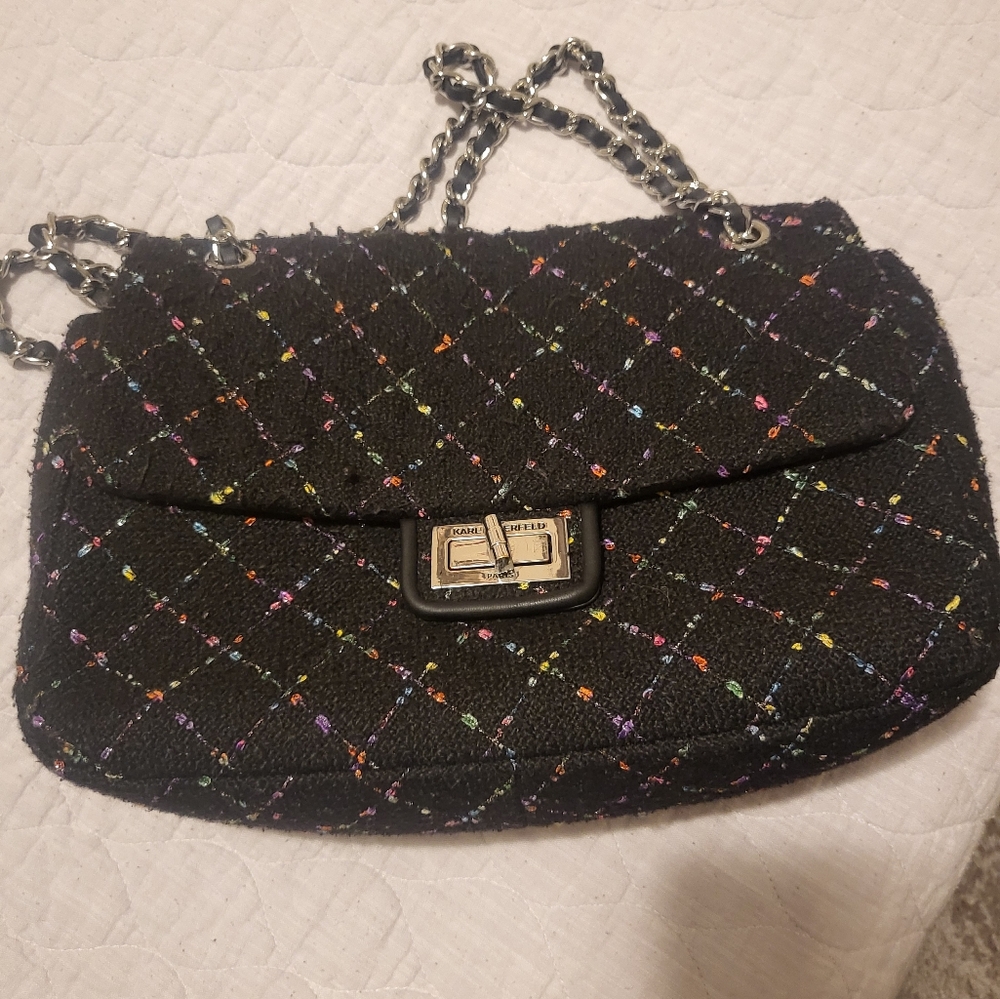Karl Lagerfeld tweed purse